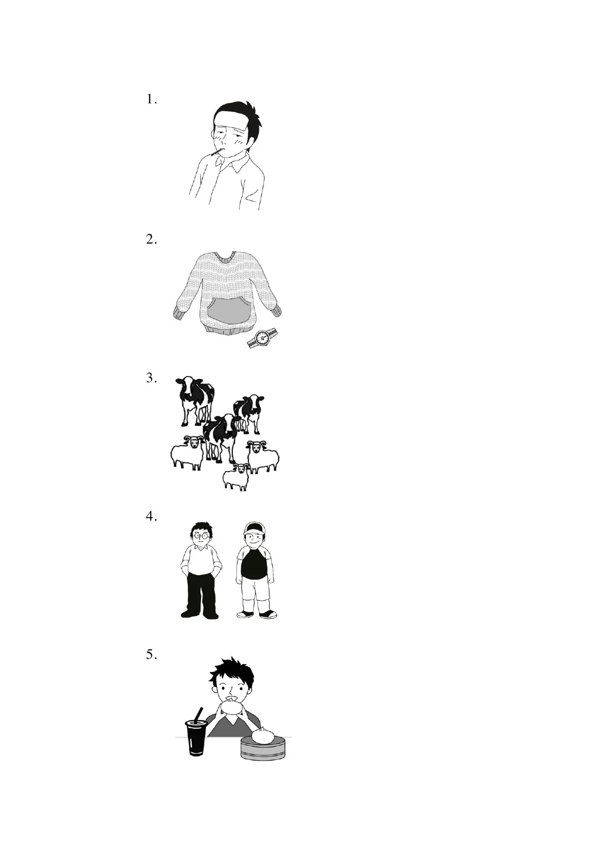 Trang đề TOCFL câu 1 đến 5