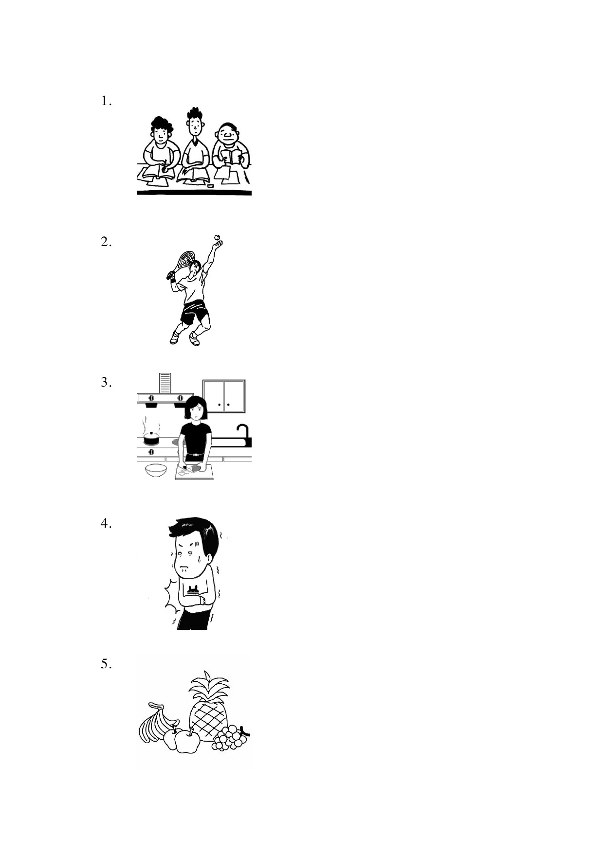 Trang đề TOCFL câu 1 đến 5