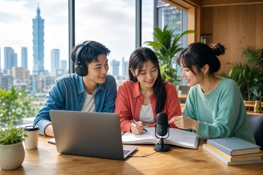 Nhóm sinh viên trẻ học tiếng Trung phồn thể tại Đài Loan