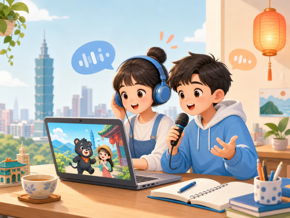 Hai bạn trẻ luyện nghe và nói tiếng Trung qua hoạt hình