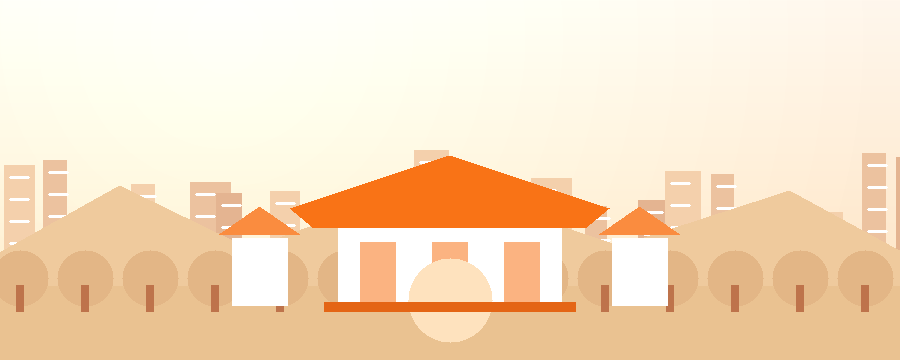 Minh họa thành phố và cổng trường Đài Loan cho lộ trình TOCFL B1
